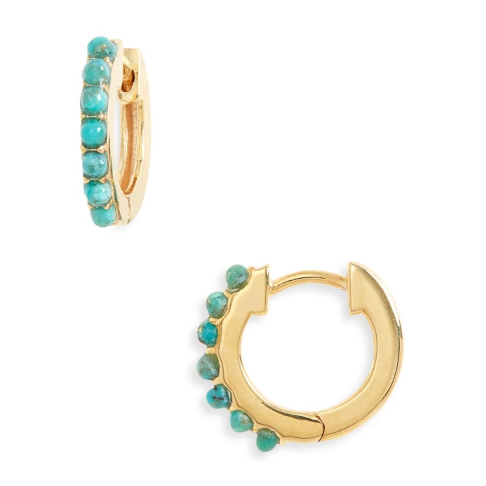 Madewell 14k Plated Pavé Huggie Mini Hoop Earrings